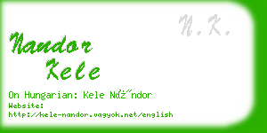 nandor kele business card